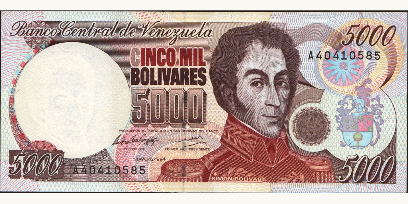 5000 bolivars 1994