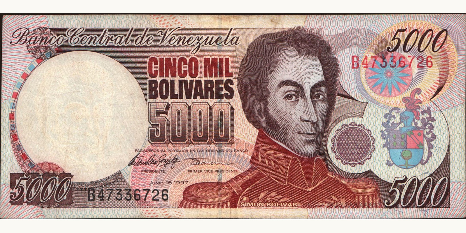 5000 bolivars 1997