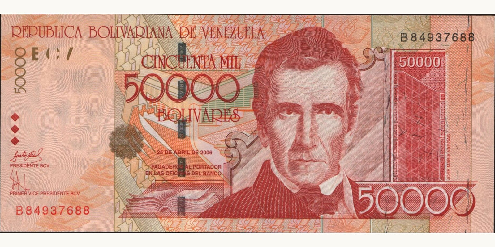 50000 bolivars Venezuela 2006 — Front side