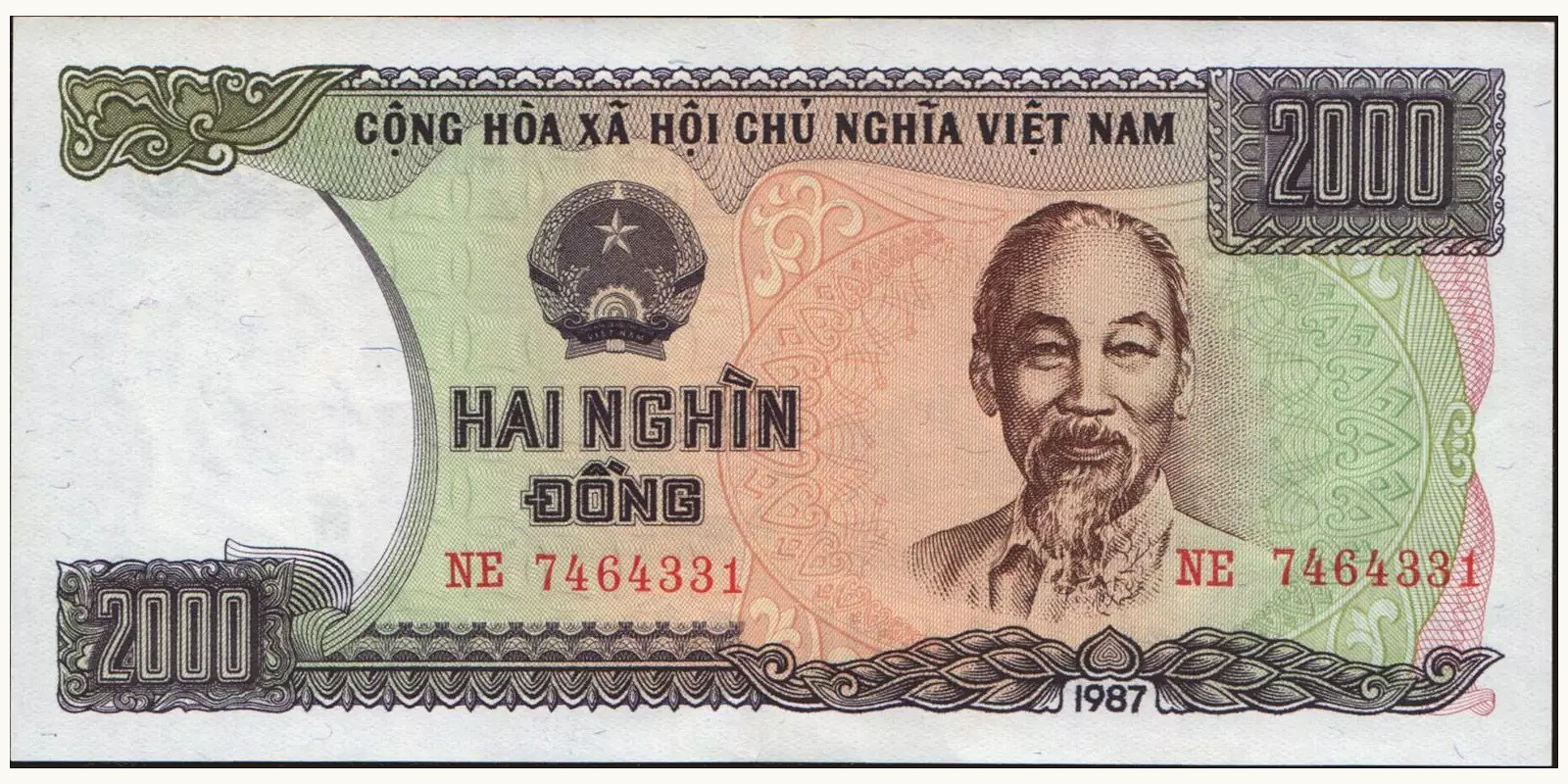 1000 dong Вьетнам 1987 — Лицевая сторона