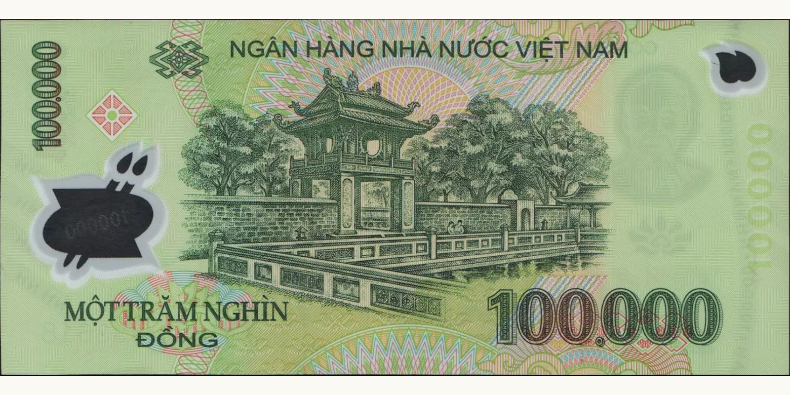 100000 dong Вьетнам 2004 — Оборотная сторона