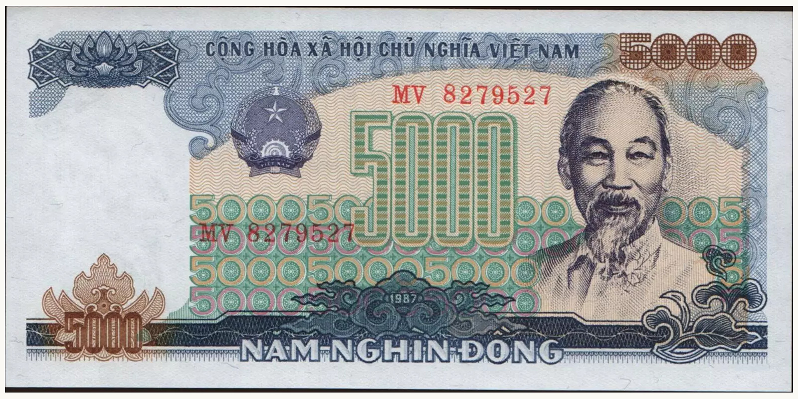 5000 dong Vietnam 1987 — Front side