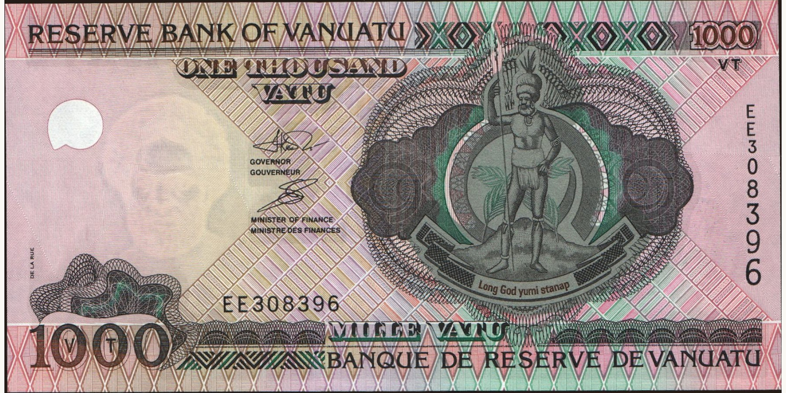 1000 Vanuatu 2002 — Front side