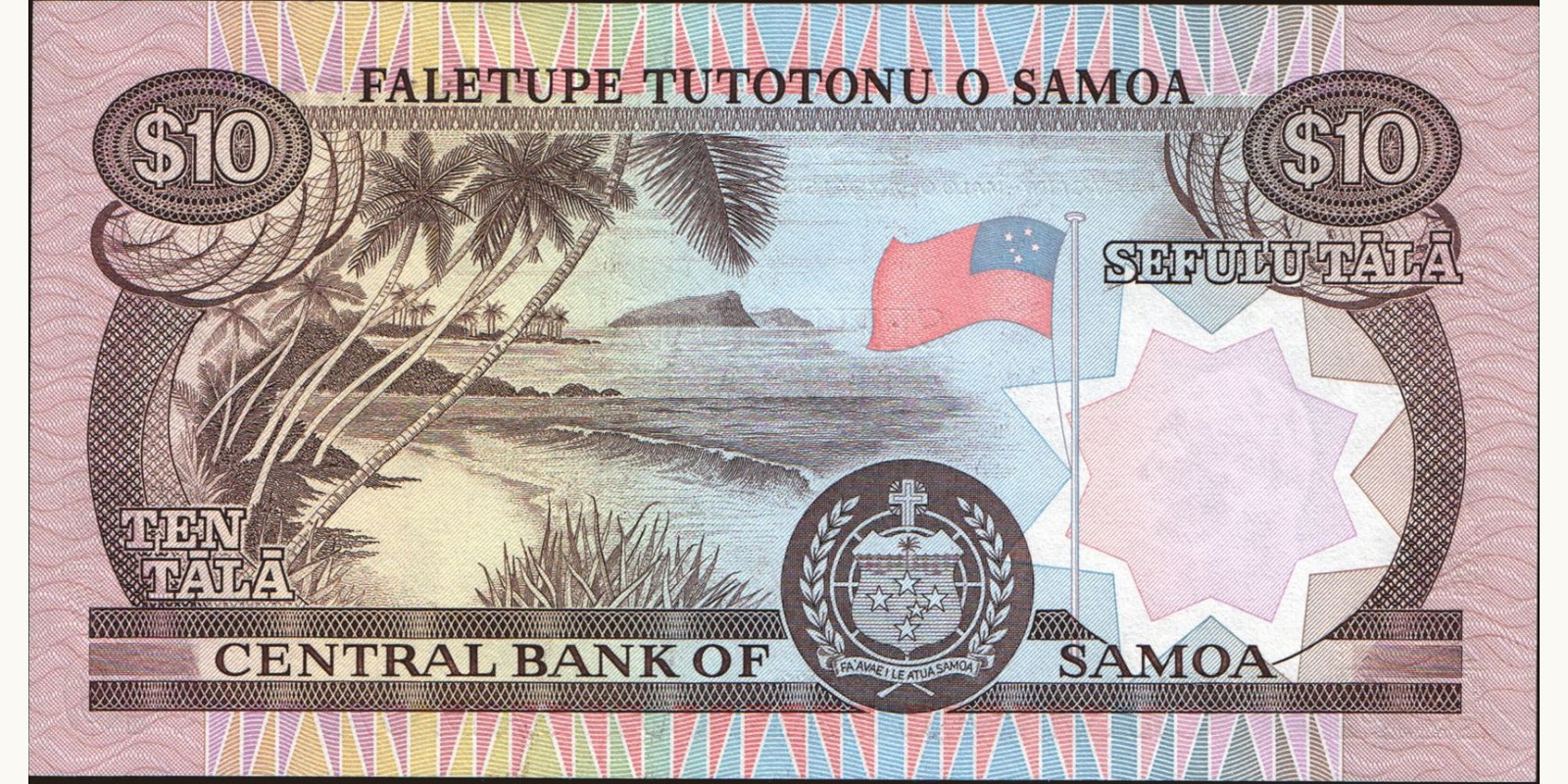 10 tala Самоа 1985 — Оборотная сторона