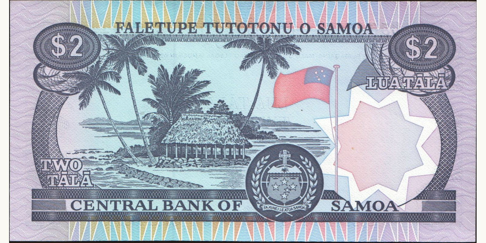 2 tala Samoa 1985 — Back side