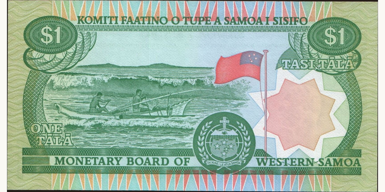 1 tala Самоа 1980 — Оборотная сторона