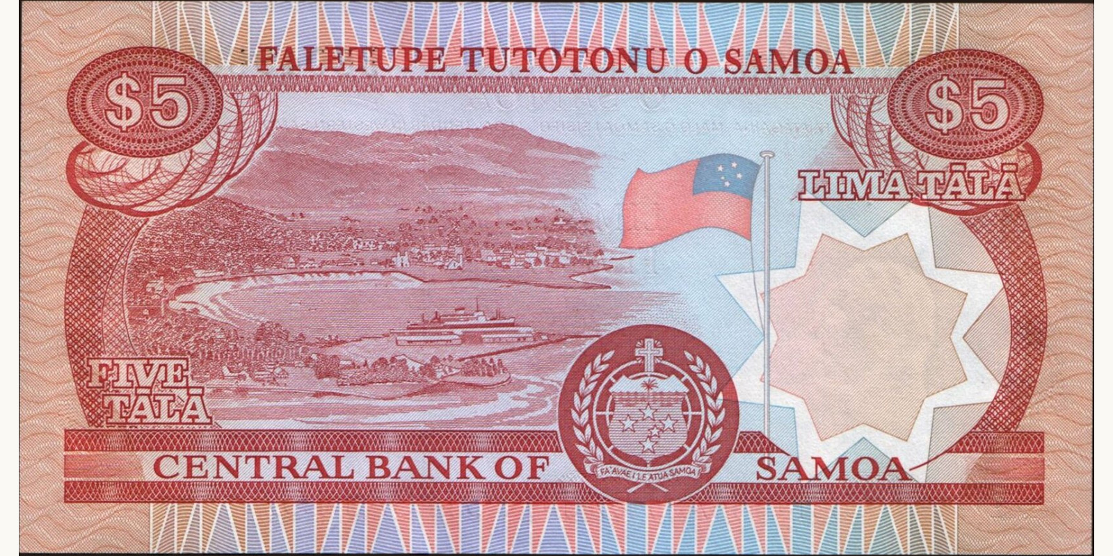 5 tala Самоа 1985 — Оборотная сторона