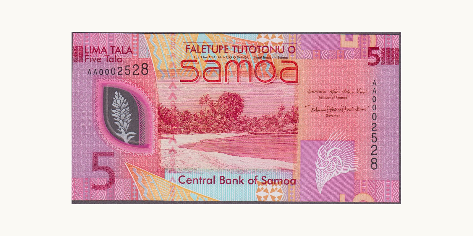 5 tala Самоа 2023 — Лицевая сторона