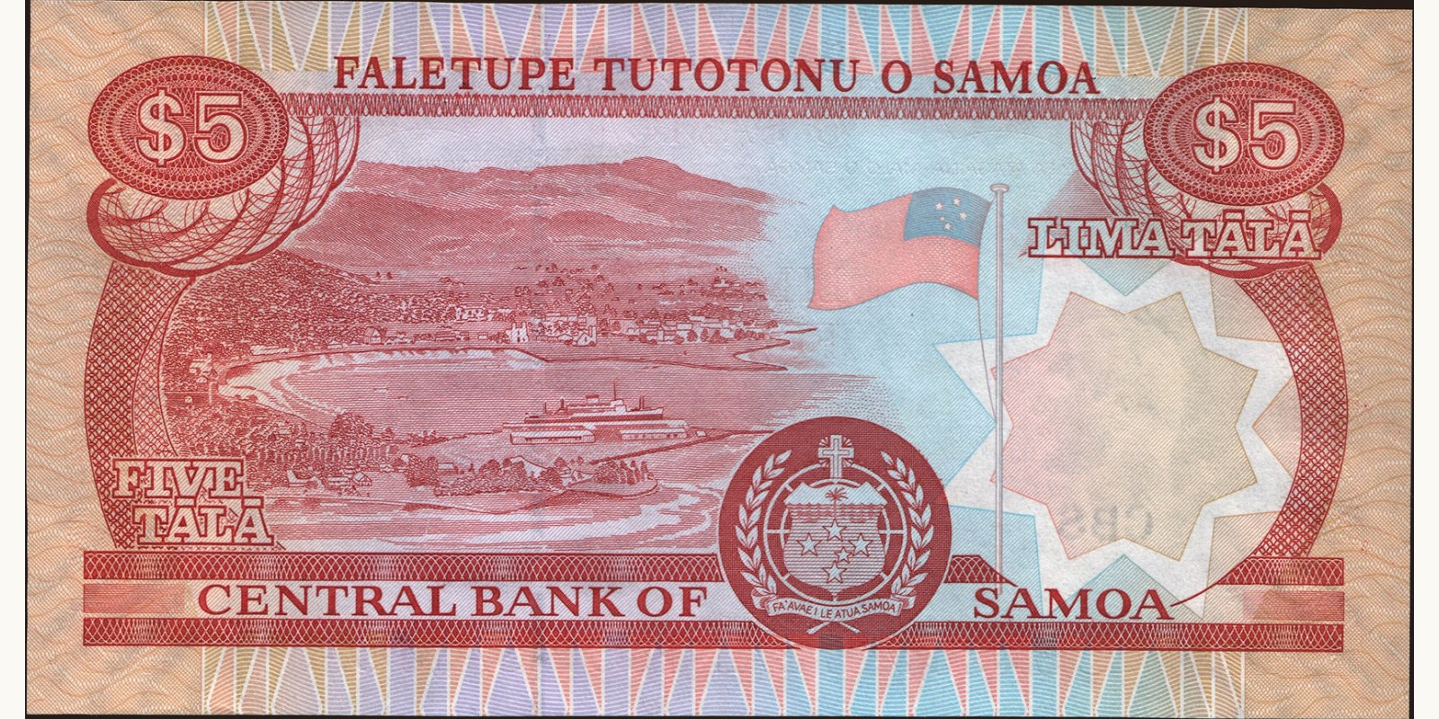 5 tala Самоа 2002 — Оборотная сторона