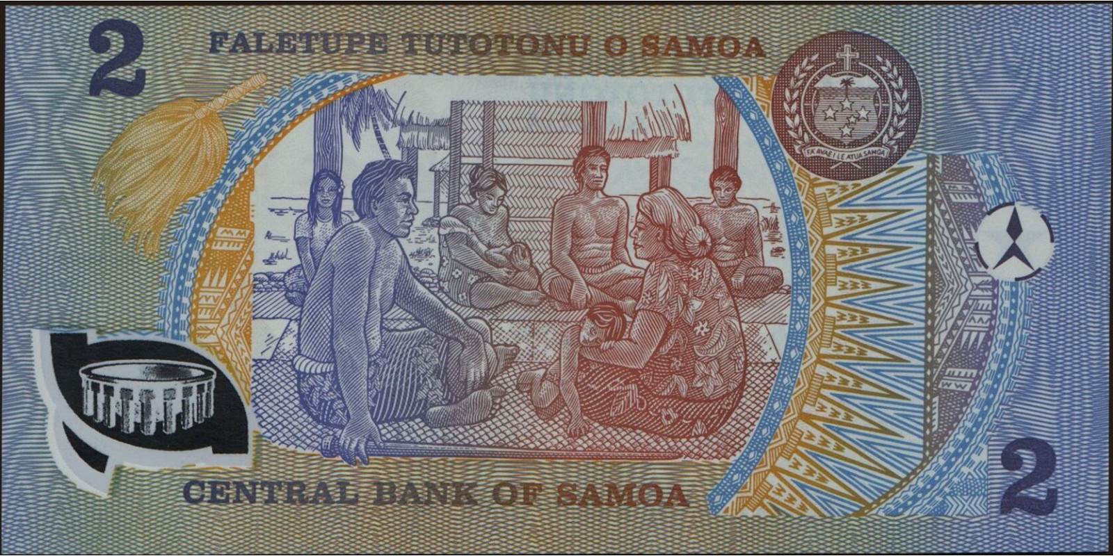 2 tala Samoa 1990 — Back side