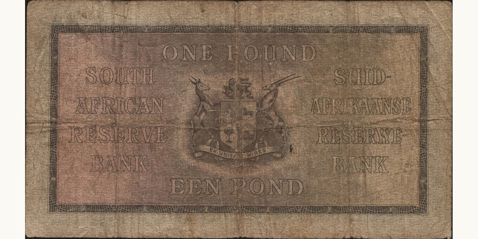 1 pounds South Africa 1945 — Back side