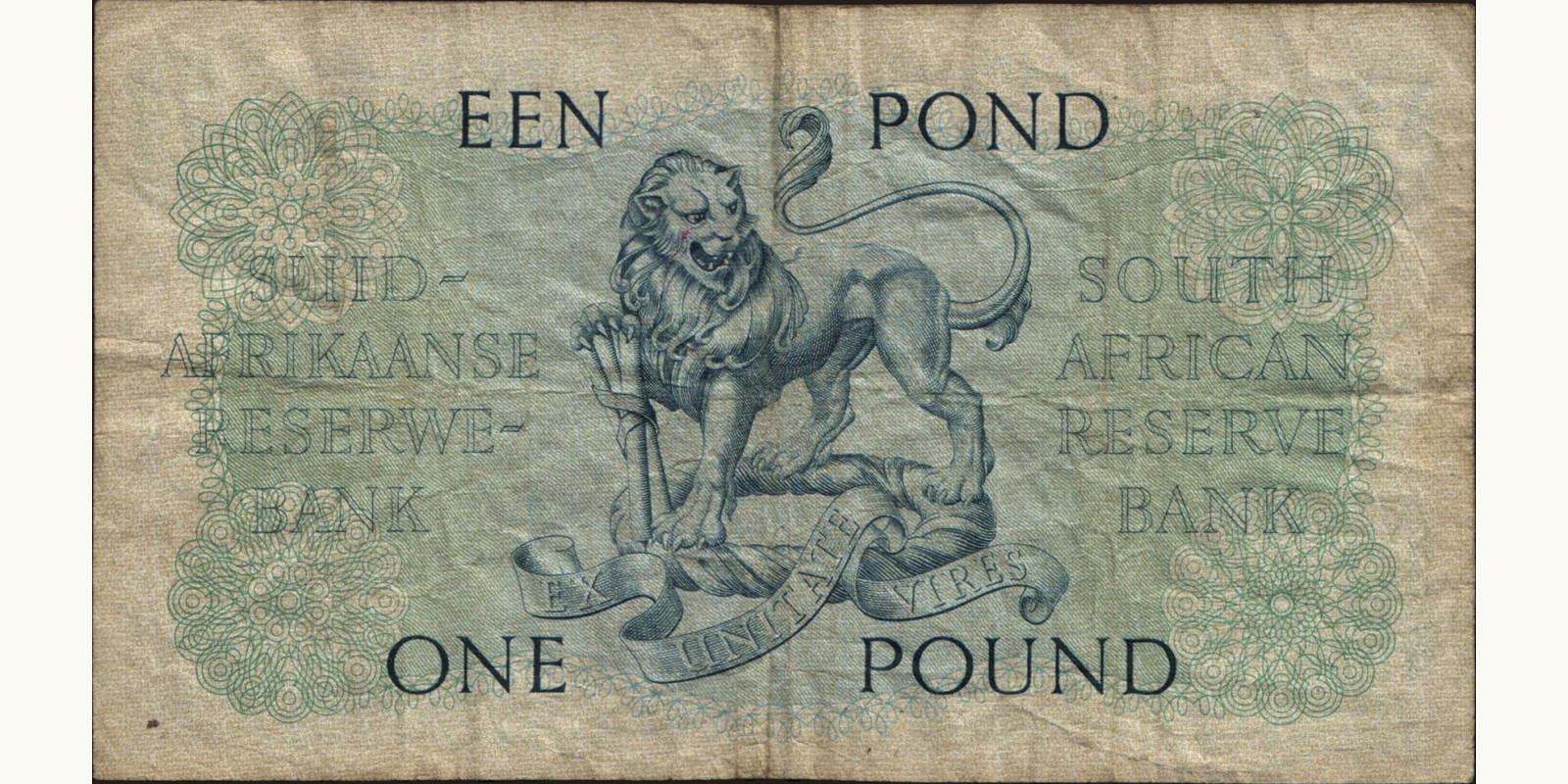 1 pounds South Africa 1955 — Back side