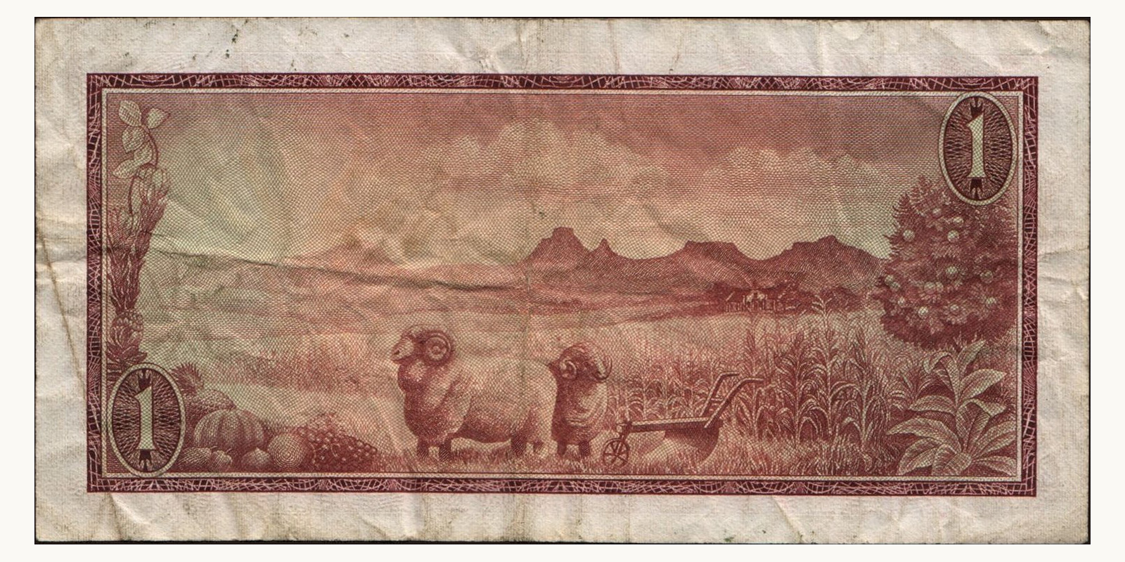 1 rand South Africa 1967 — Back side