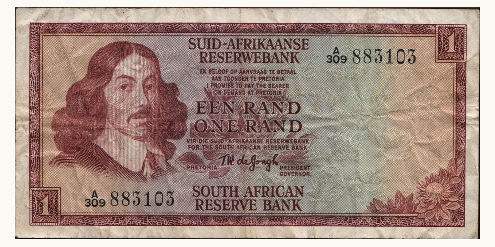 1 rand South Africa 1967 — Front side