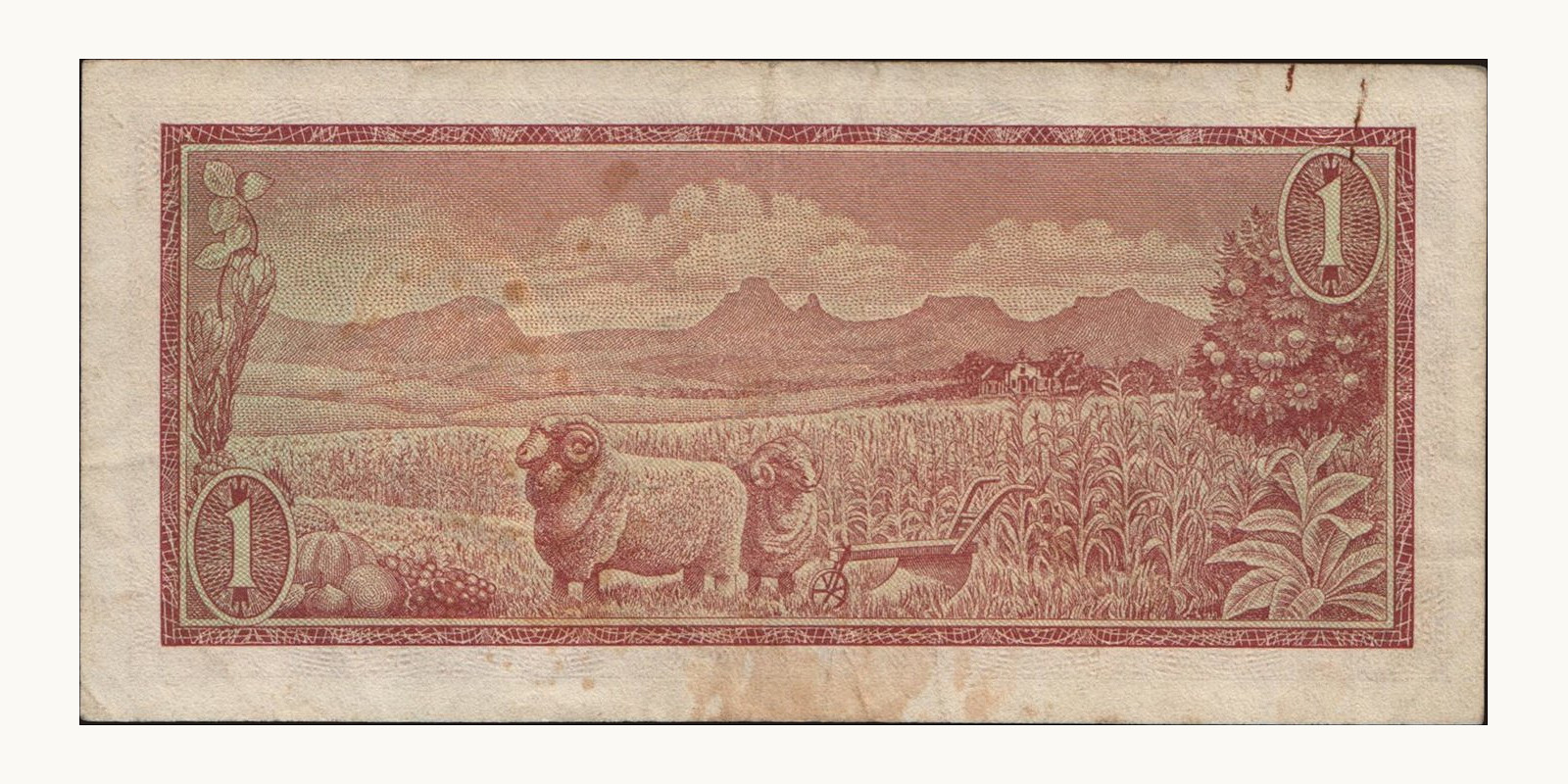 1 rand ЮАР 1973 — Оборотная сторона