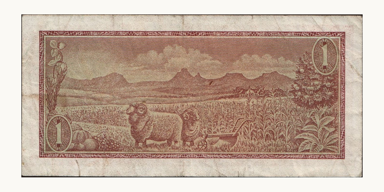 1 rand South Africa 1975 — Back side