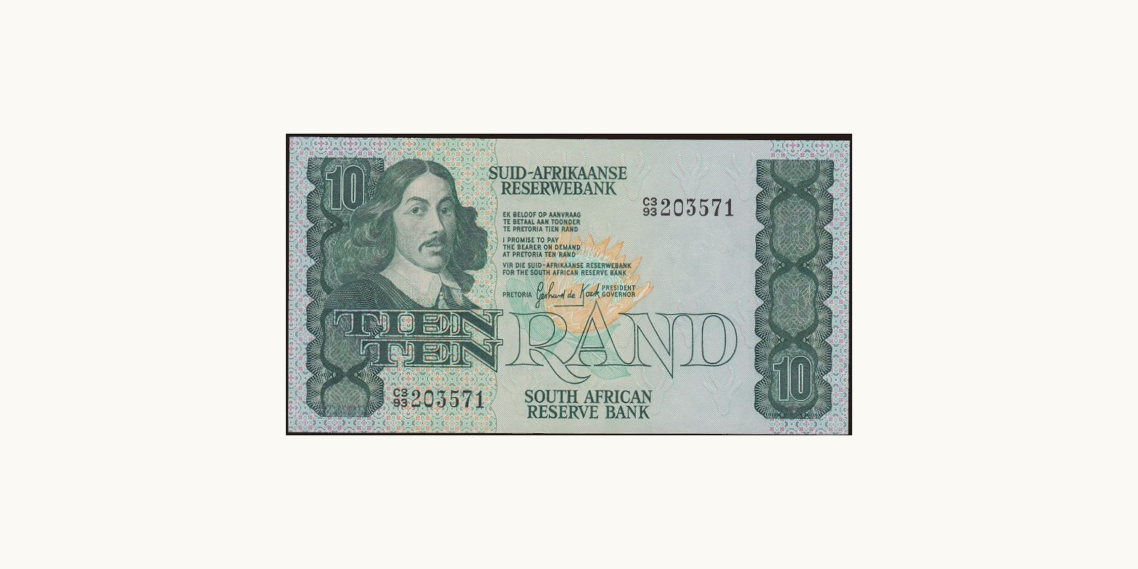 10 rand ЮАР 1981 — Лицевая сторона