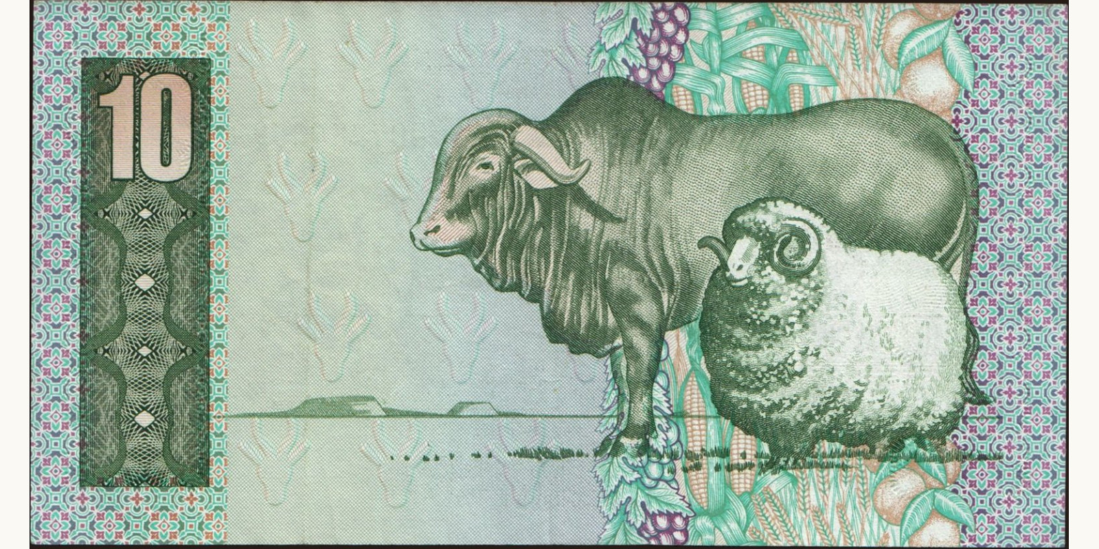 10 rand ЮАР 1985 — Оборотная сторона