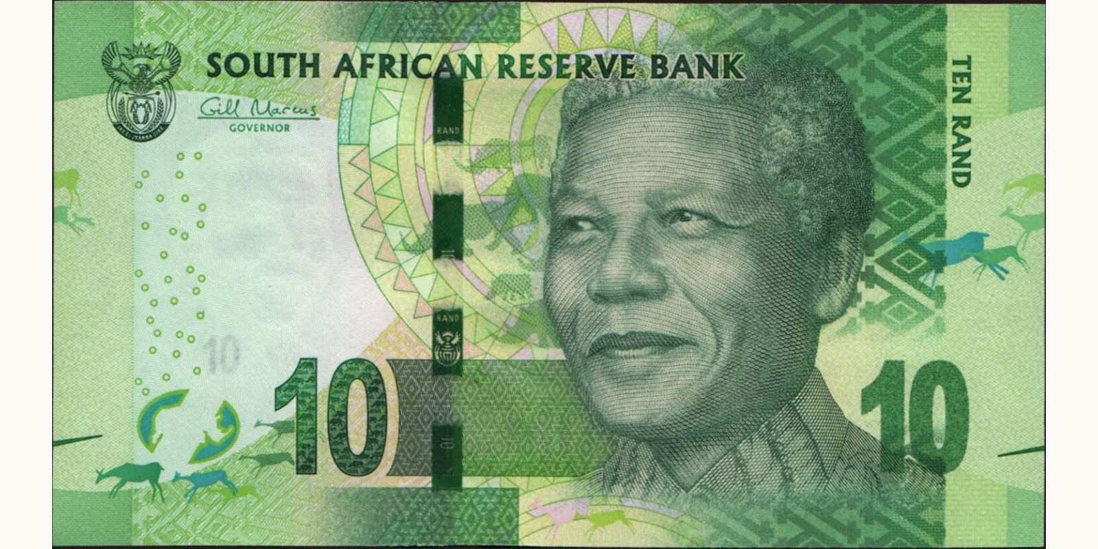 10 rand ЮАР 2013 — Лицевая сторона