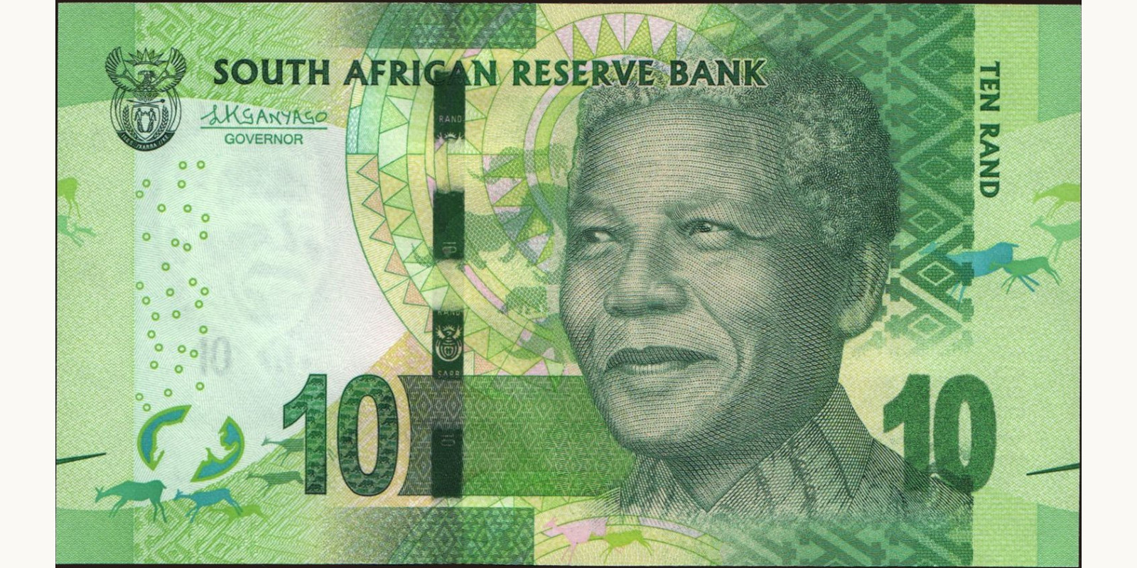 10 rand South Africa 2015 — Front side