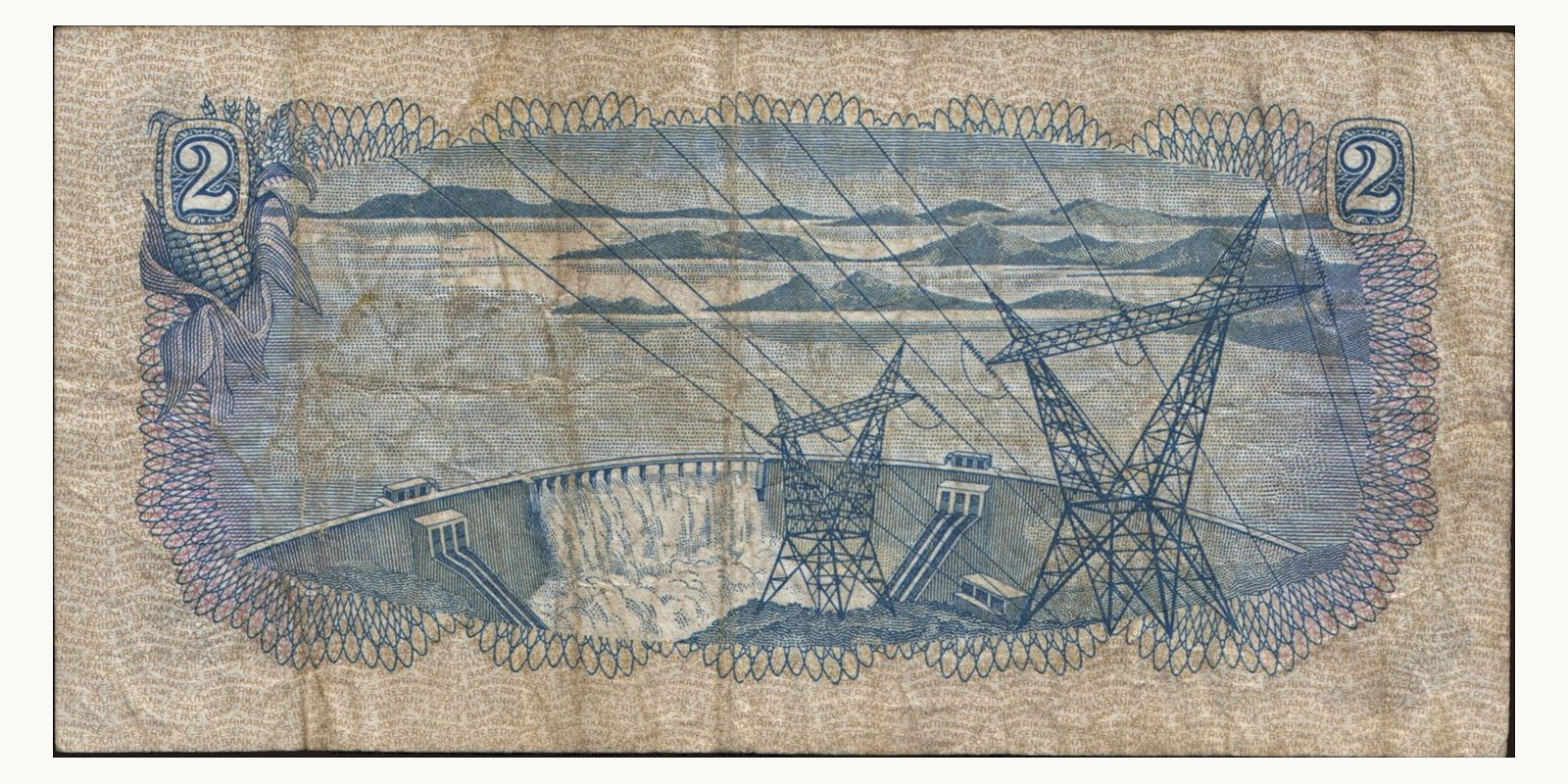 2 rand ЮАР 1974 — Оборотная сторона