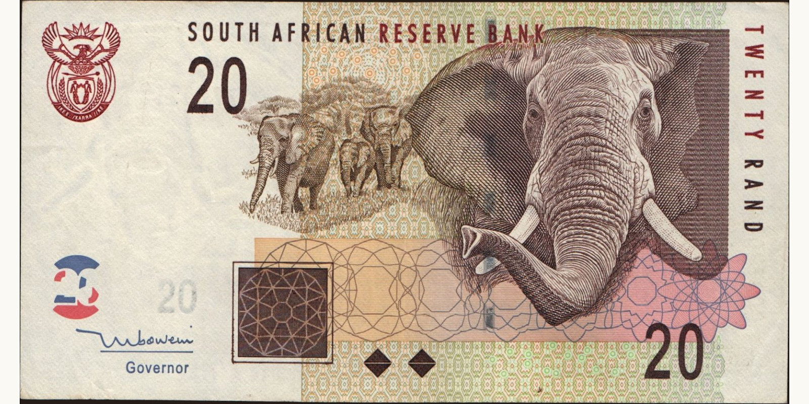20 rand ЮАР 2005 — Лицевая сторона