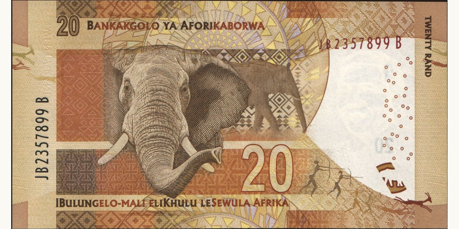 20 rand ЮАР 2013 — Оборотная сторона