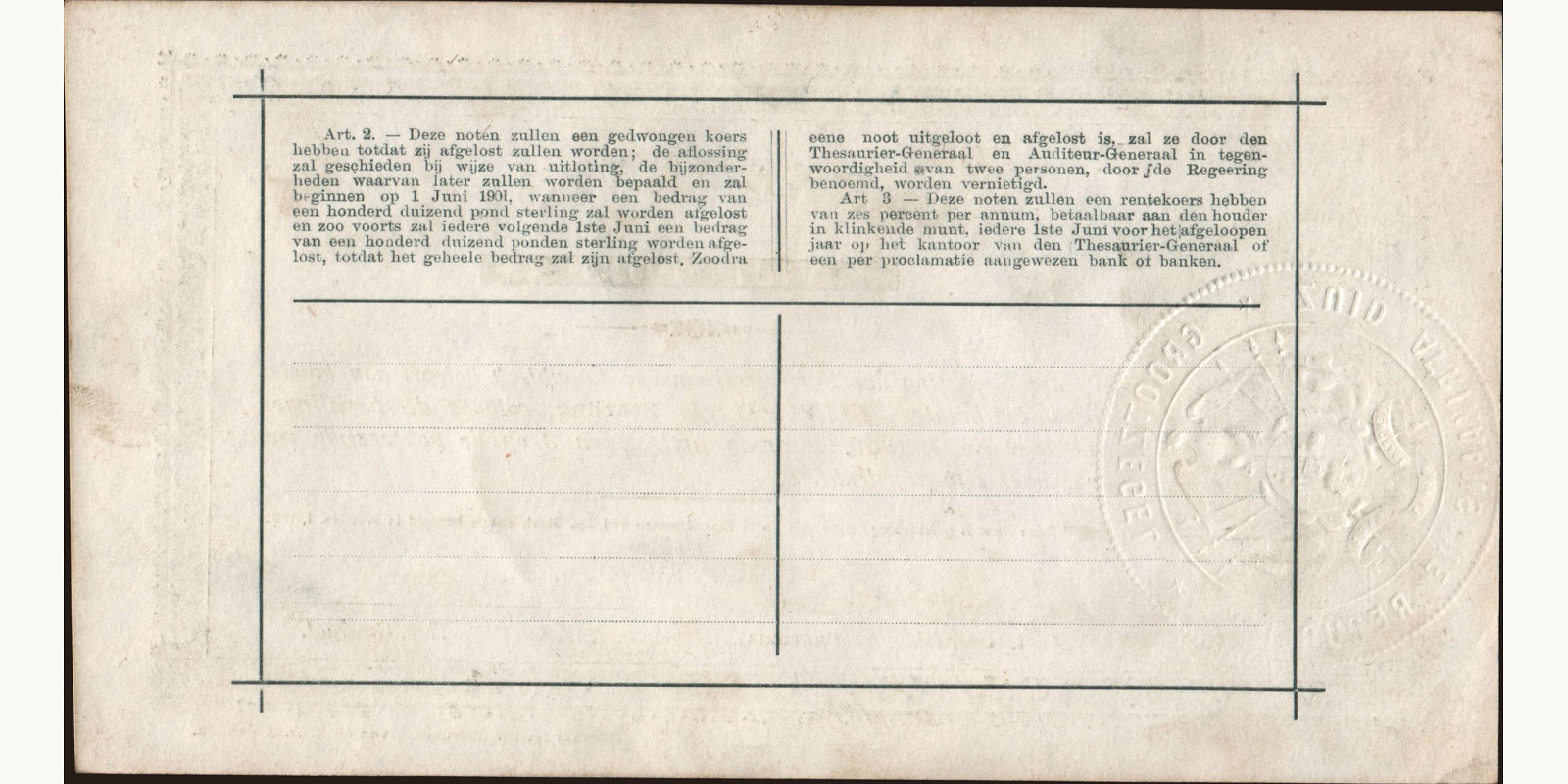 5 pounds ЮАР 1900 — Оборотная сторона