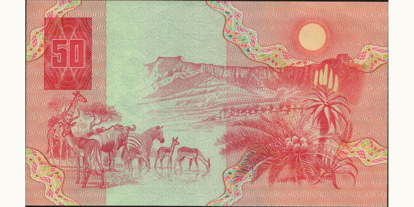 50 rand ЮАР 1984 — Оборотная сторона