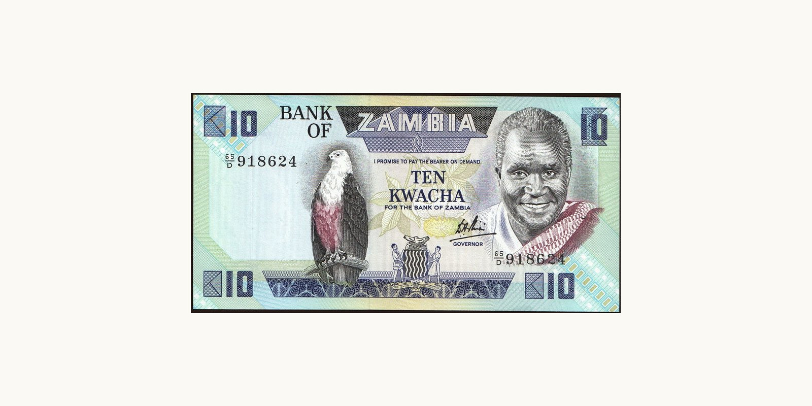 10 kwacha Замбия 1984 — Лицевая сторона