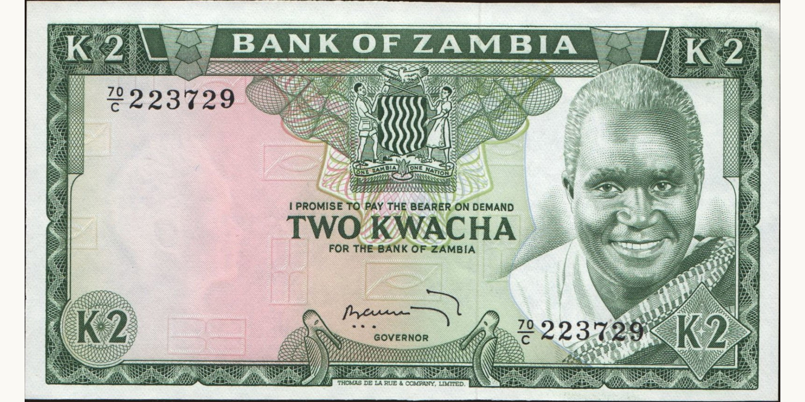 2 kwacha Zambia 1974 — Front side