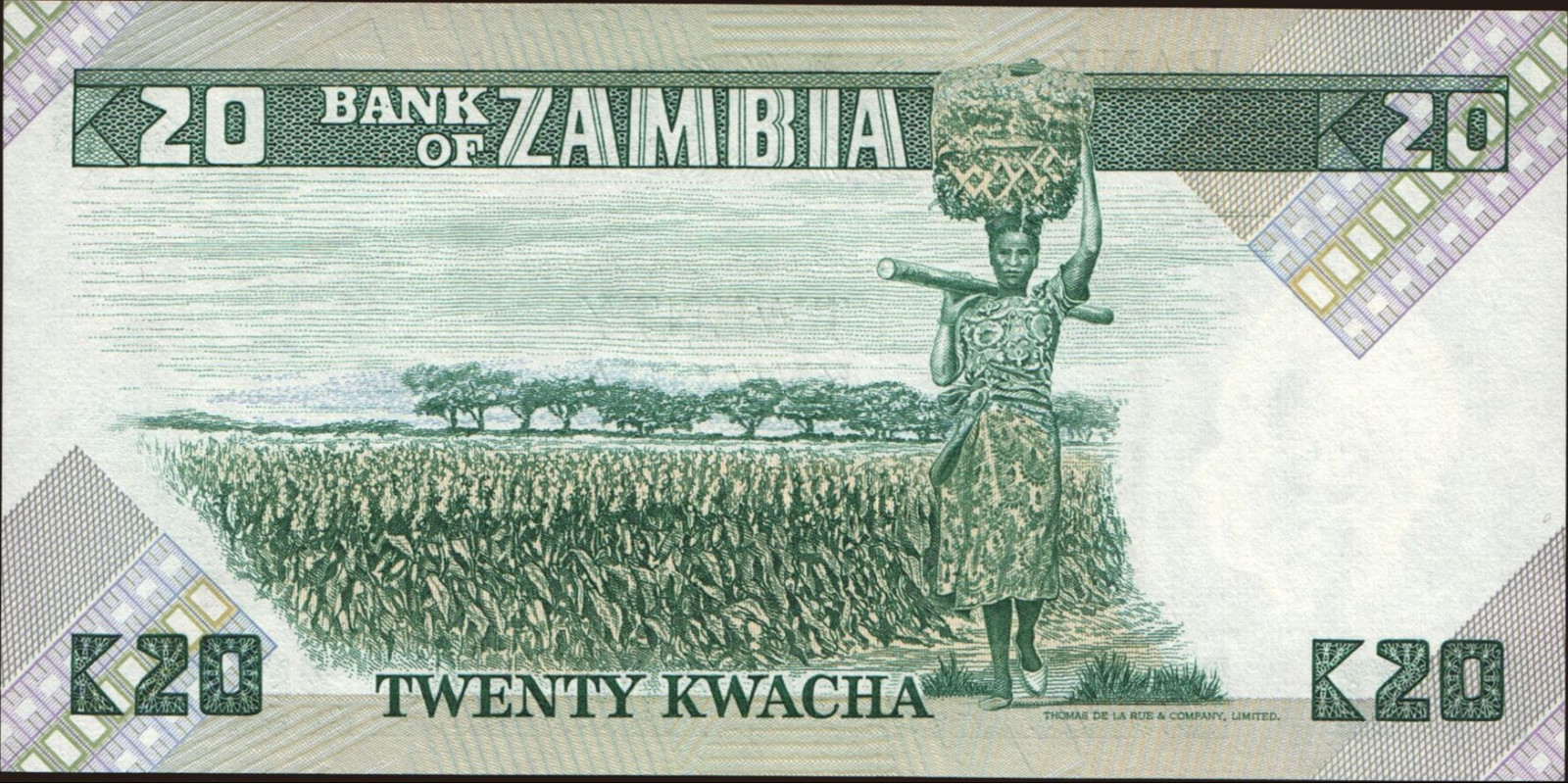 20 kwacha Замбия 1986 — Оборотная сторона