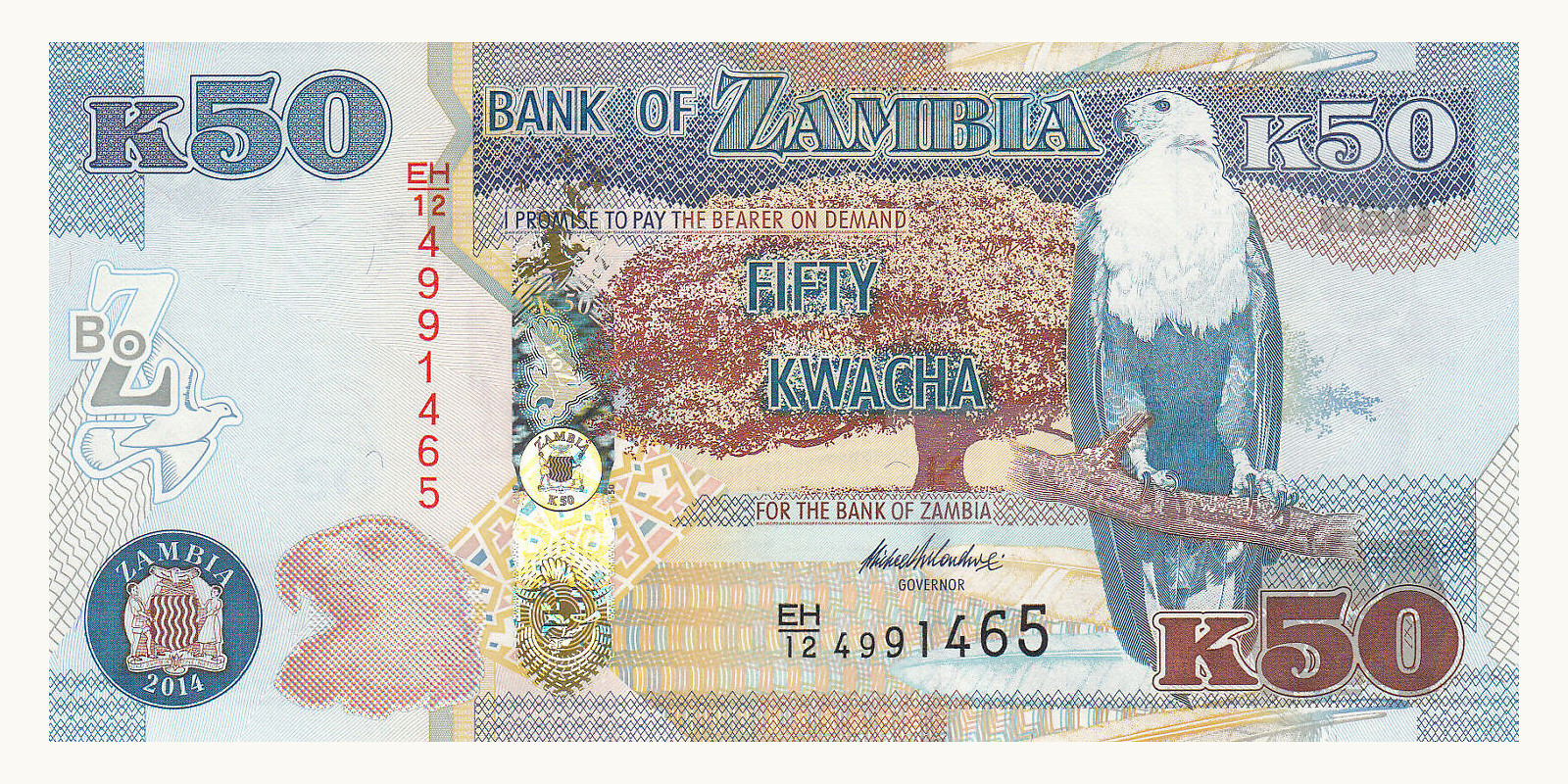 50 kwacha Zambia 2014 — Front side