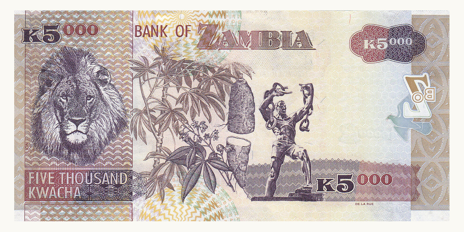 5000 kwacha Замбия 2010 — Оборотная сторона