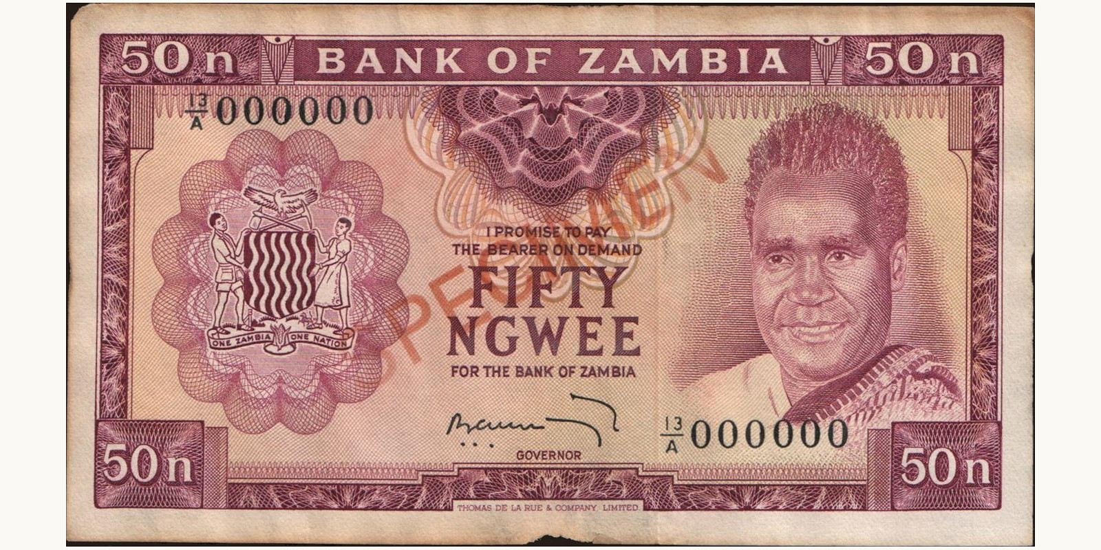 50 ngwee Замбия 1969 — Лицевая сторона