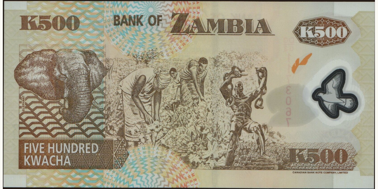 500 kwacha Замбия 2003 — Оборотная сторона