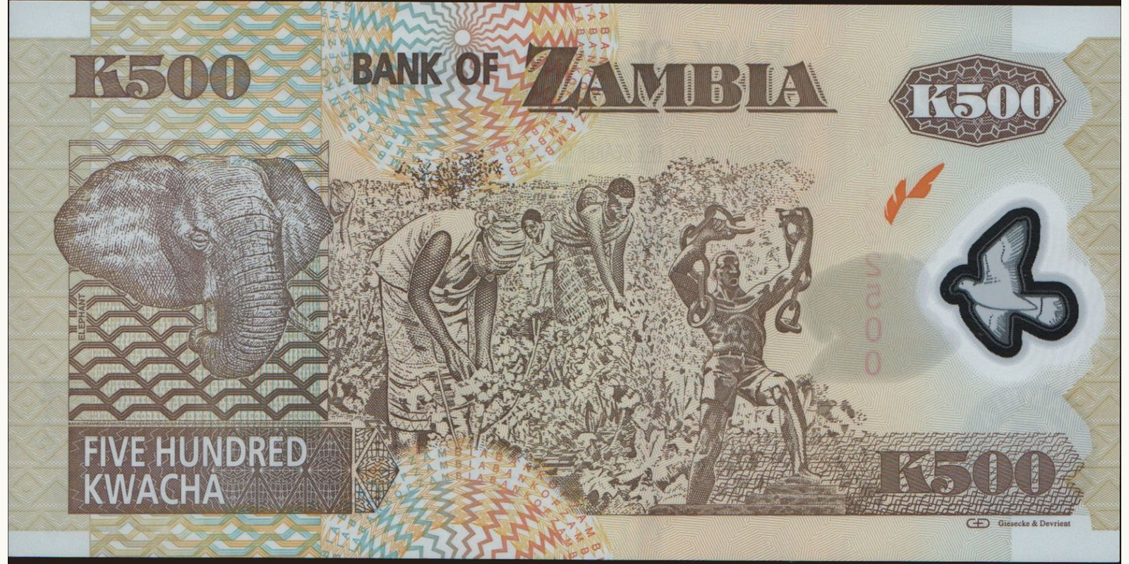 500 kwacha Zambia 2011 — Back side