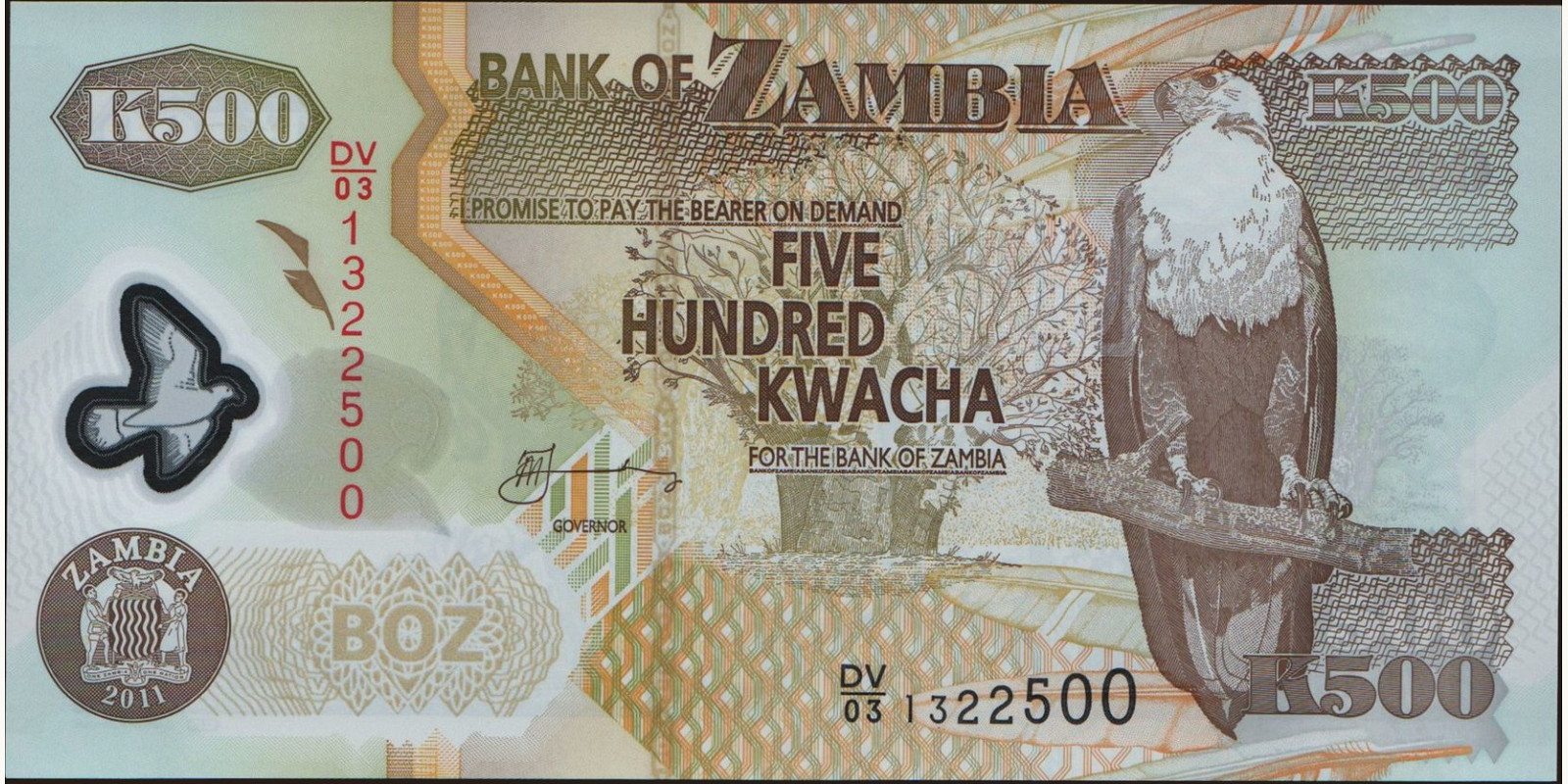 500 kwacha Zambia 2011 — Front side