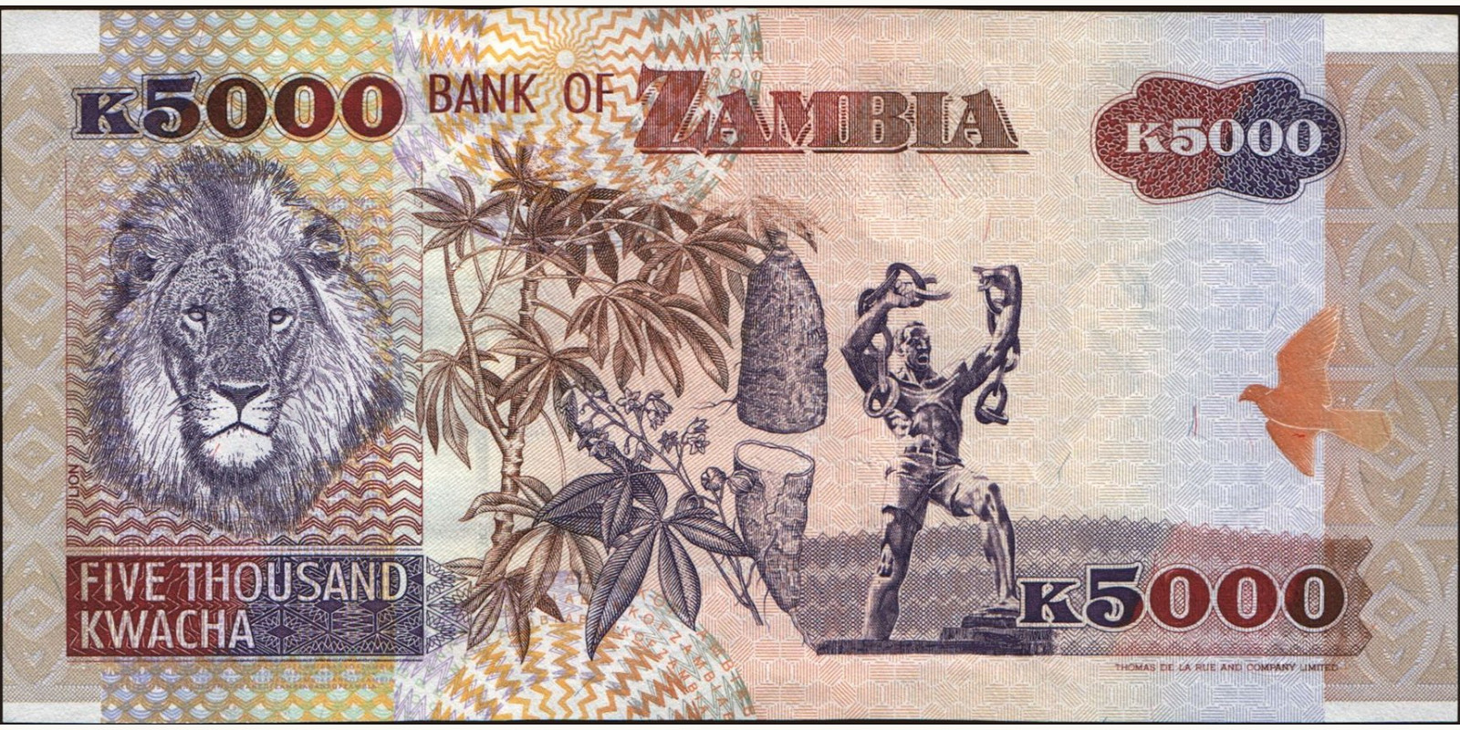 5000 kwacha Zambia 2003 — Back side