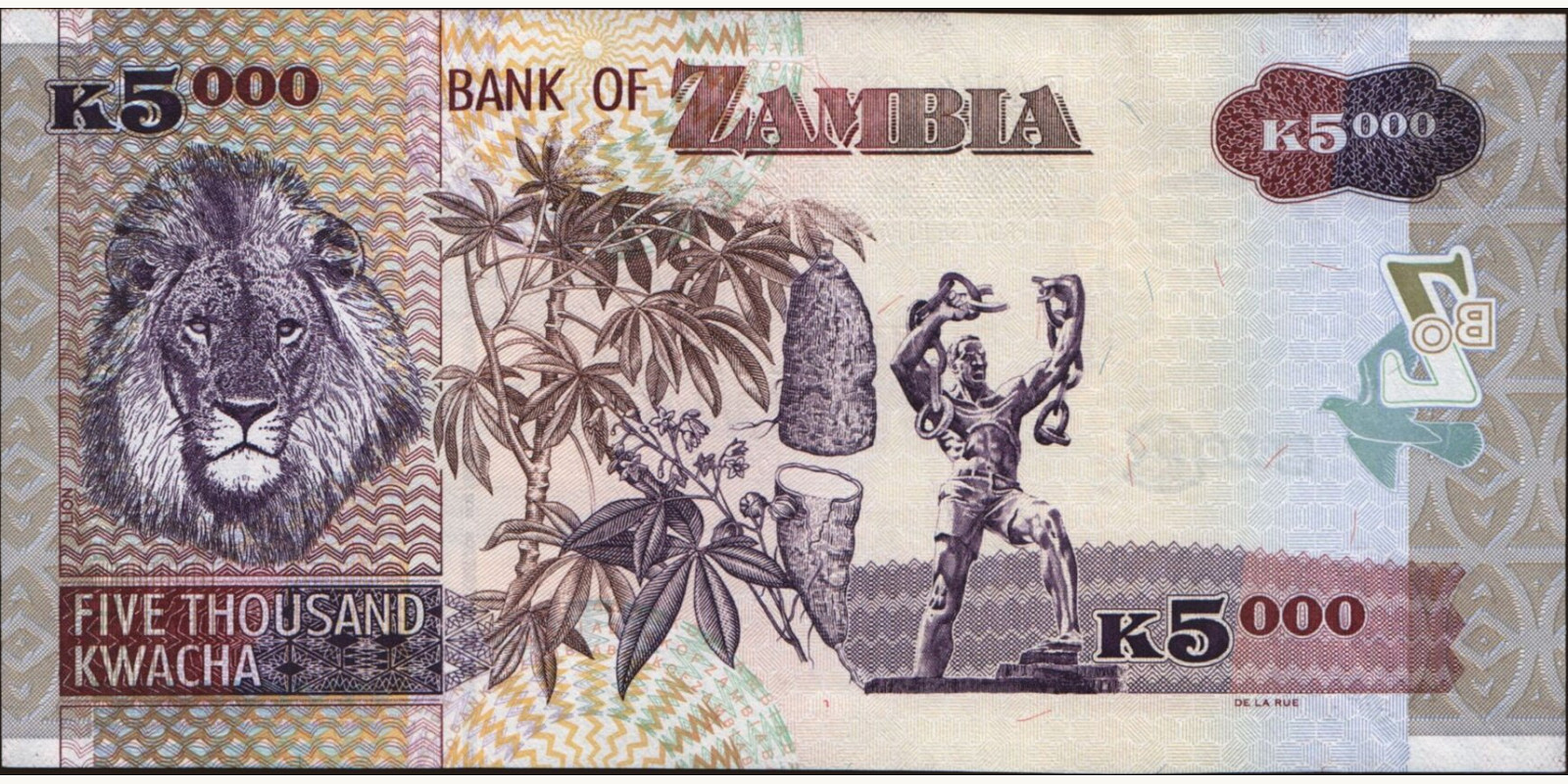 5000 kwacha Замбия 2006 — Оборотная сторона