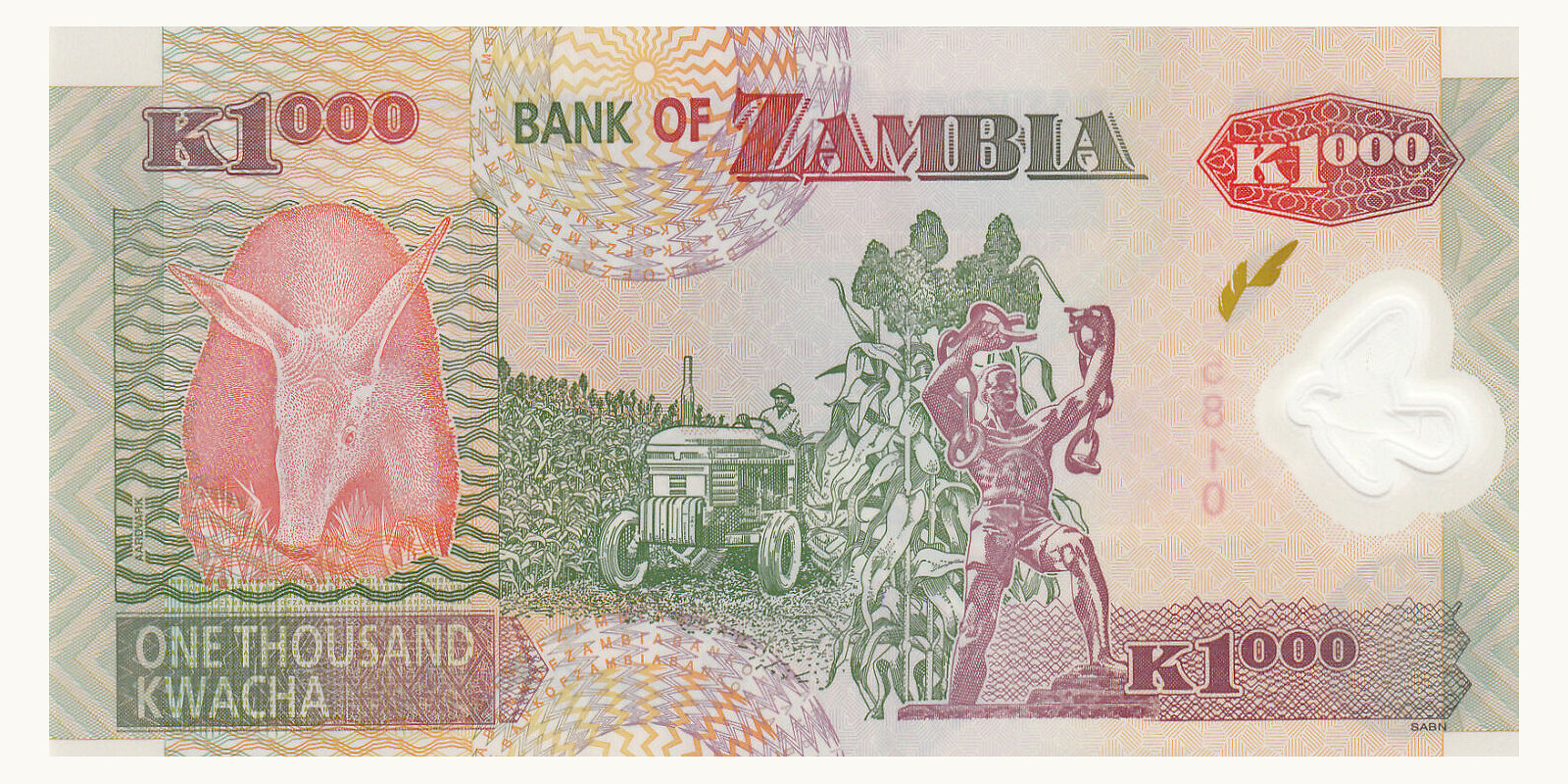 1000 kwacha Zambia 2009 — Back side