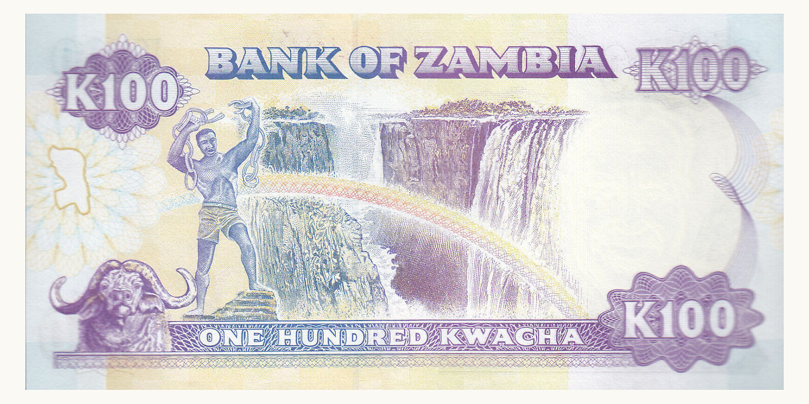 100 kwacha Zambia 1991 — Back side