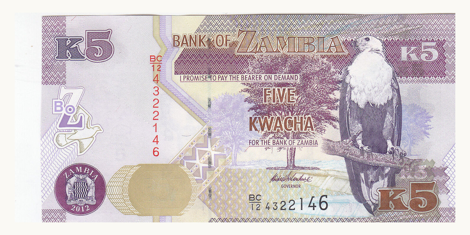 5 kwacha Замбия 2012 — Лицевая сторона