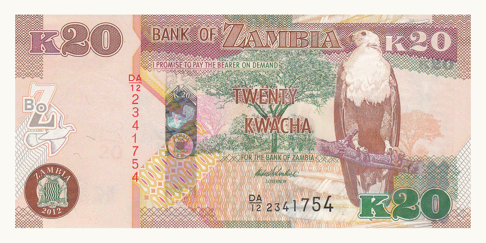 20 kwacha Zambia 2012 — Front side