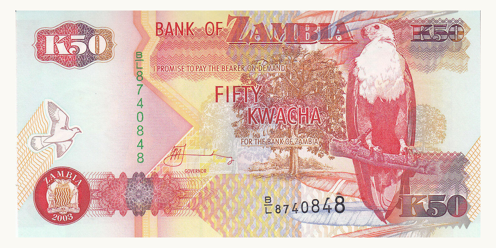 50 kwacha Замбия 2003 — Лицевая сторона