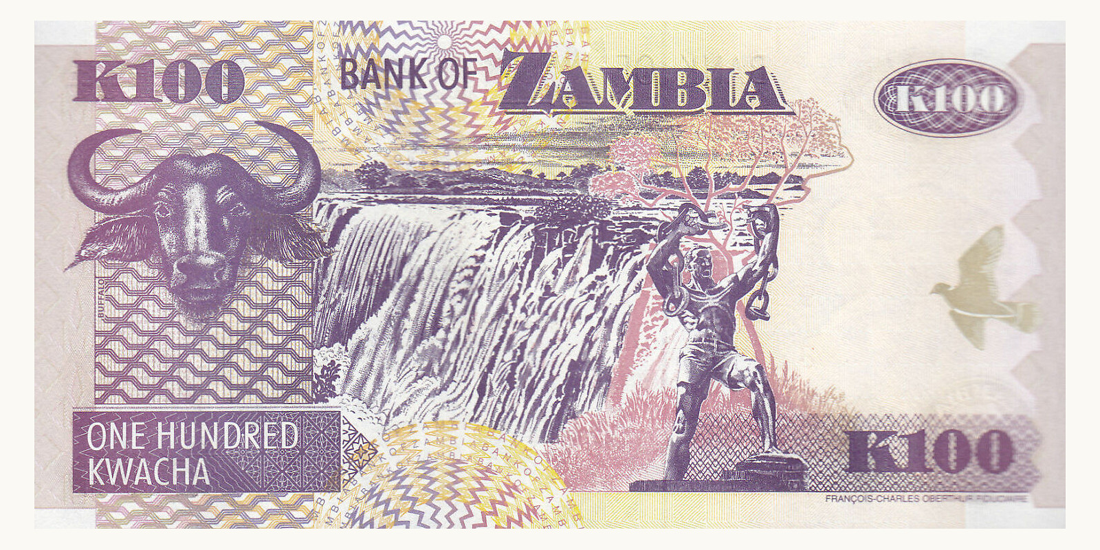 100 kwacha Zambia 2006 — Back side