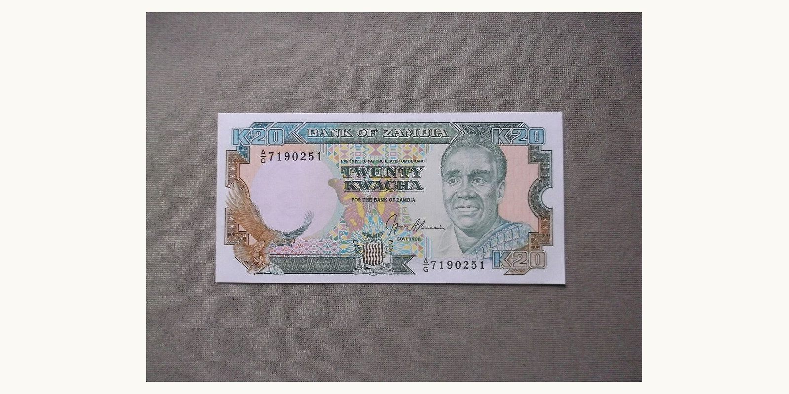 20 kwacha Замбия 1990 — Лицевая сторона
