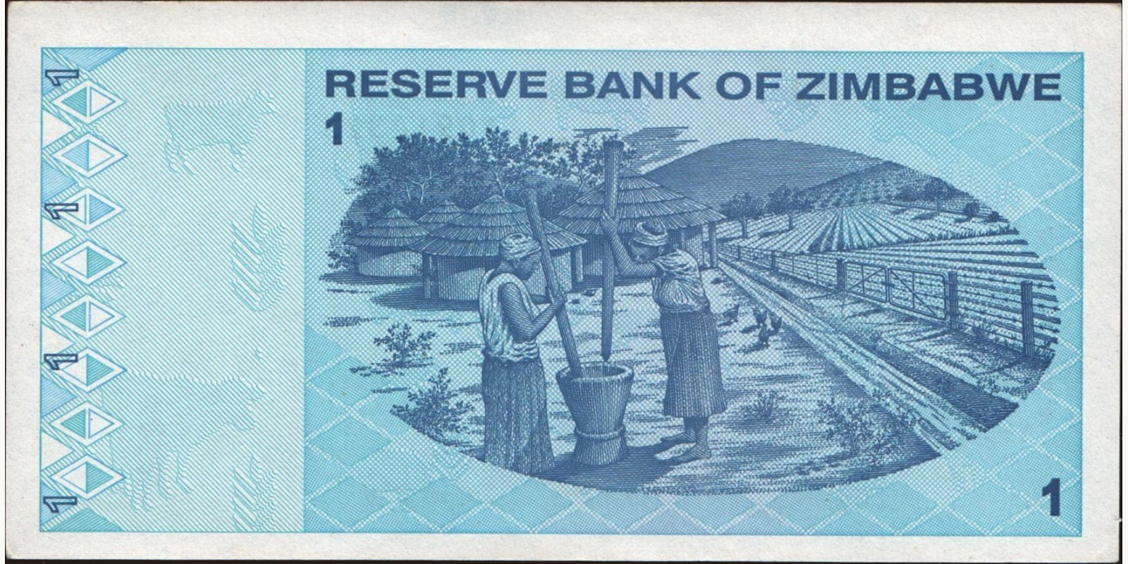 1 dollars Зимбабве 2009 — Оборотная сторона