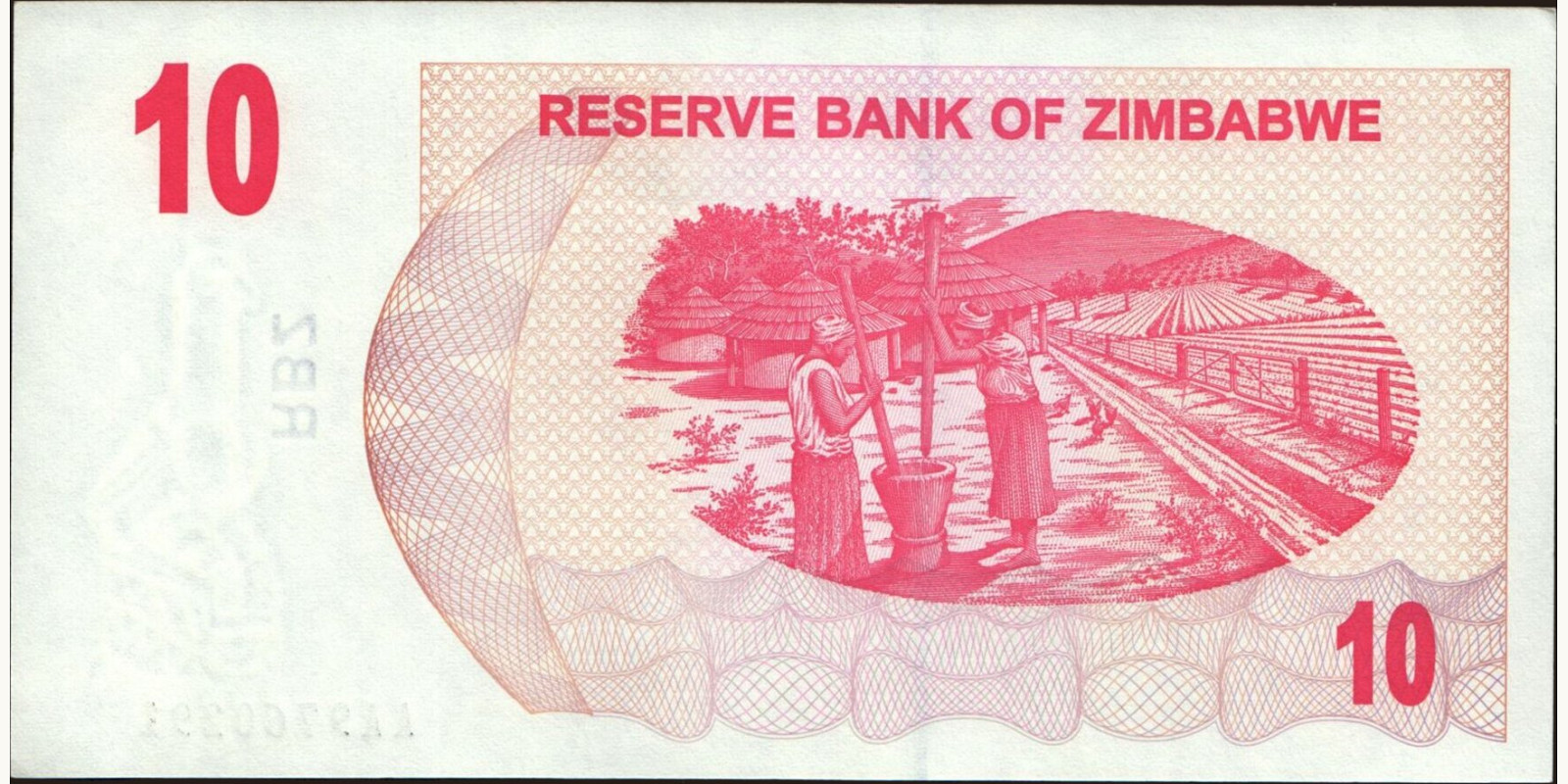 10 dollars Зимбабве 2006 — Оборотная сторона