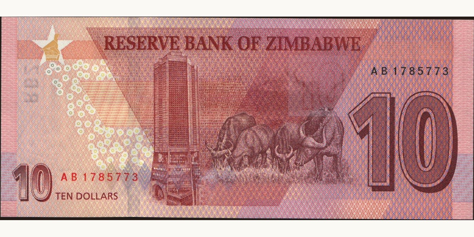 10 dollars Зимбабве 2020 — Оборотная сторона